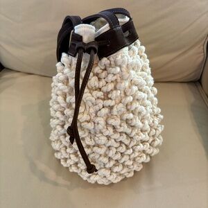 Lula Mena handcrafted bag with brown suede trim - New